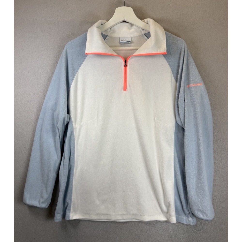 Columbia Women's Plus Sz 1X Color Block 1/4‎ Zip Fleece Lightweight Sweater